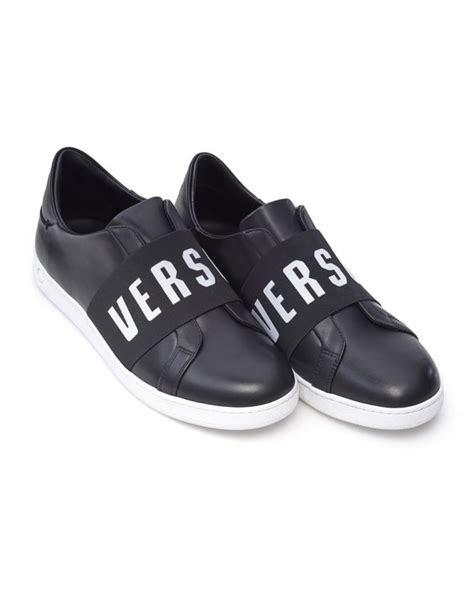 versace collection logo band sneakers